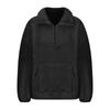 Women's Fashion Solid-Color Fleece-Lined Stand-Up Collar Long-Sleeve Hoodie Casual Top