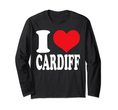 J'aime Cardiff Cœur Cardiff Fierté T-shirt à manches longues
