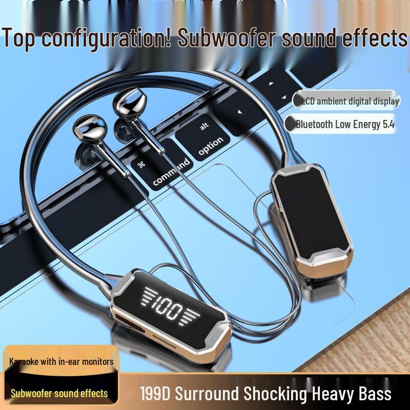 High-Fidelity Wireless Neckband Earbuds: Sports, Noise-Cancelling, Long Battery Life for Running and Gaming