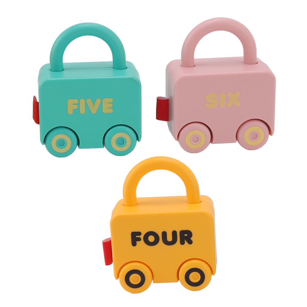 Kids Learning Locks Sliding Car Shape Children S Color Discrimination Learning Lock with Key Early Education Toys