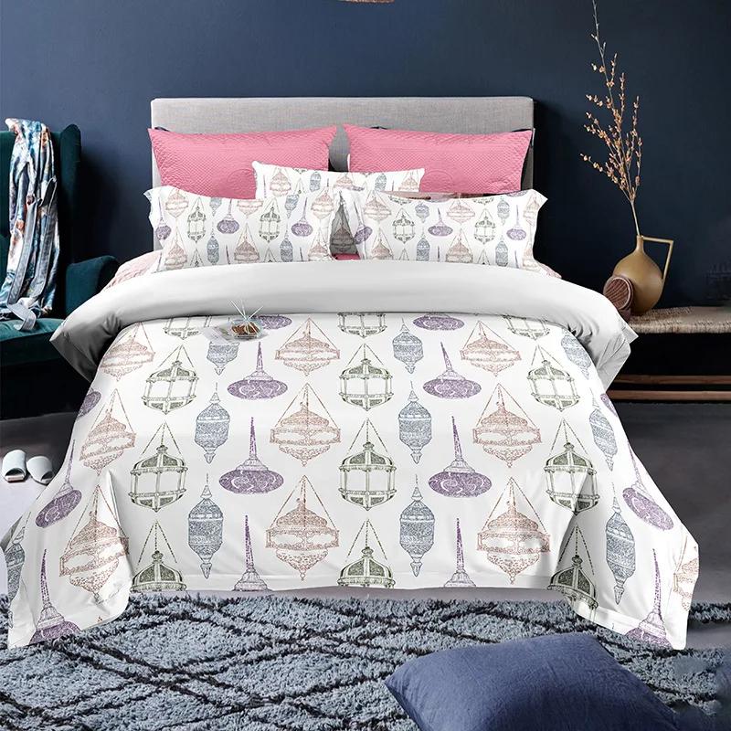 Ramadan Duvet Cover King Queen Religious Themed Quilt Cover Muslim Believer Polyester Bedding Set Pillowcases Brownish Yellow