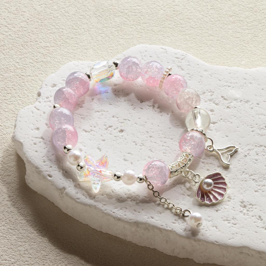 Mori Style Mermaid Crystal Bracelet - Sweet, Versatile Design for Women, Students, and Best Friends.