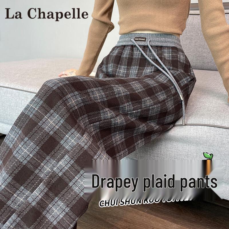 

La Chapelle Women s 2025 Plaid Straight-Leg Casual Pants 2XL