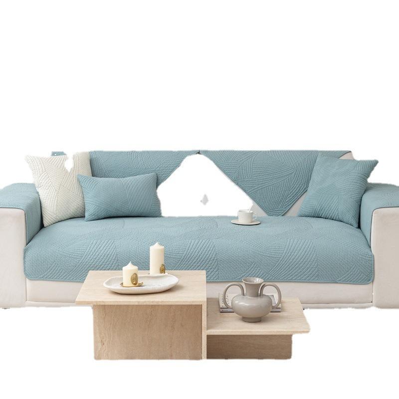 Bavlněný polštář na pohovku z jednobarevné látky, vyšívaný bavlněný polštář, moderní jednoduchý polštář