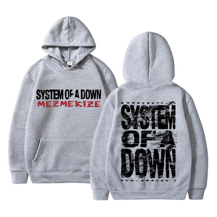 90s Vintage Rock Band System of A Down Mezmerize Print Hoodie Men Women Alternative Metal Music Sweatshirt Men's Gothic Hoodies