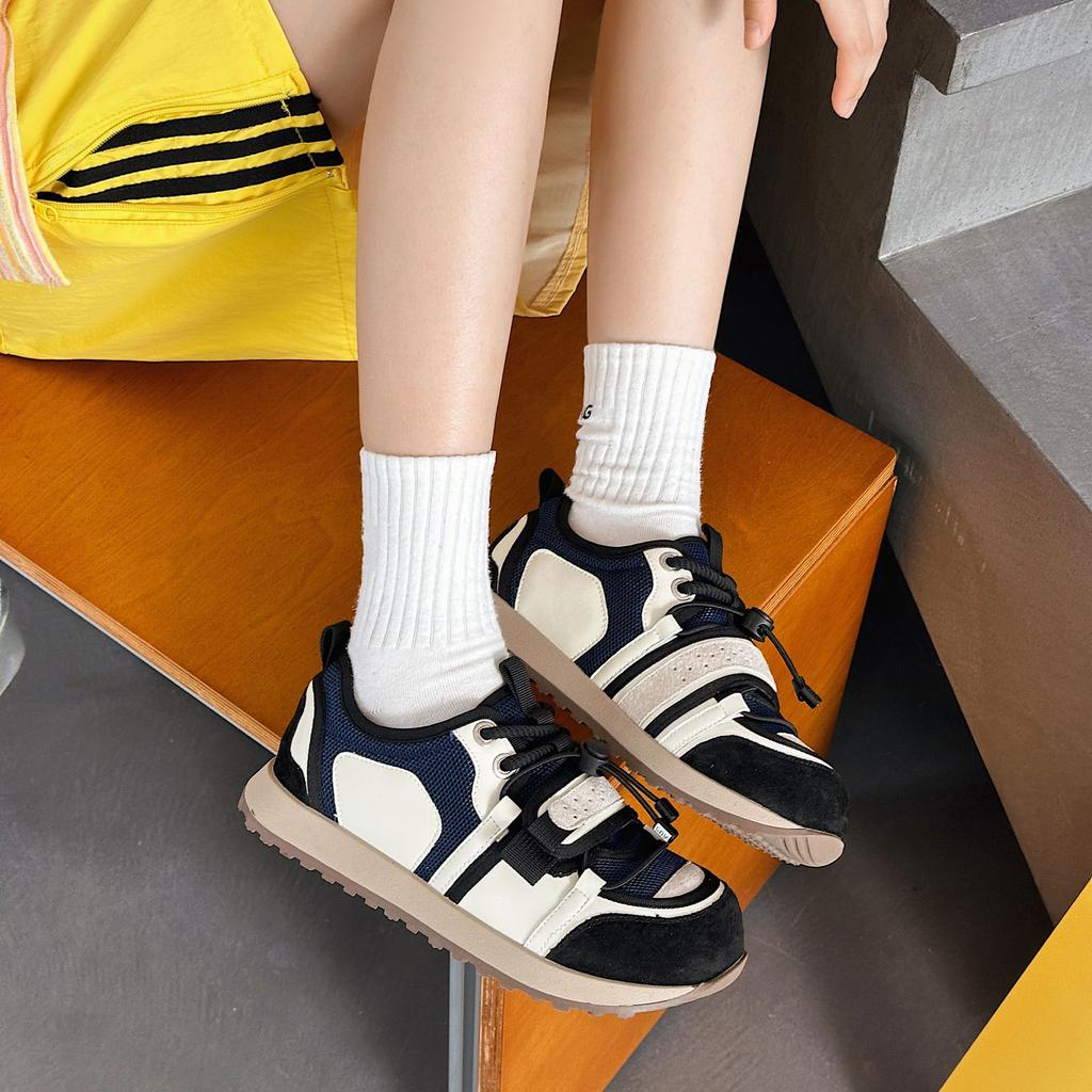 Chaussures poupée tête large moche mignonnes respirantes en maille de cuir pour femmes automne légères semelles souples baskets pain chaussures décontractées