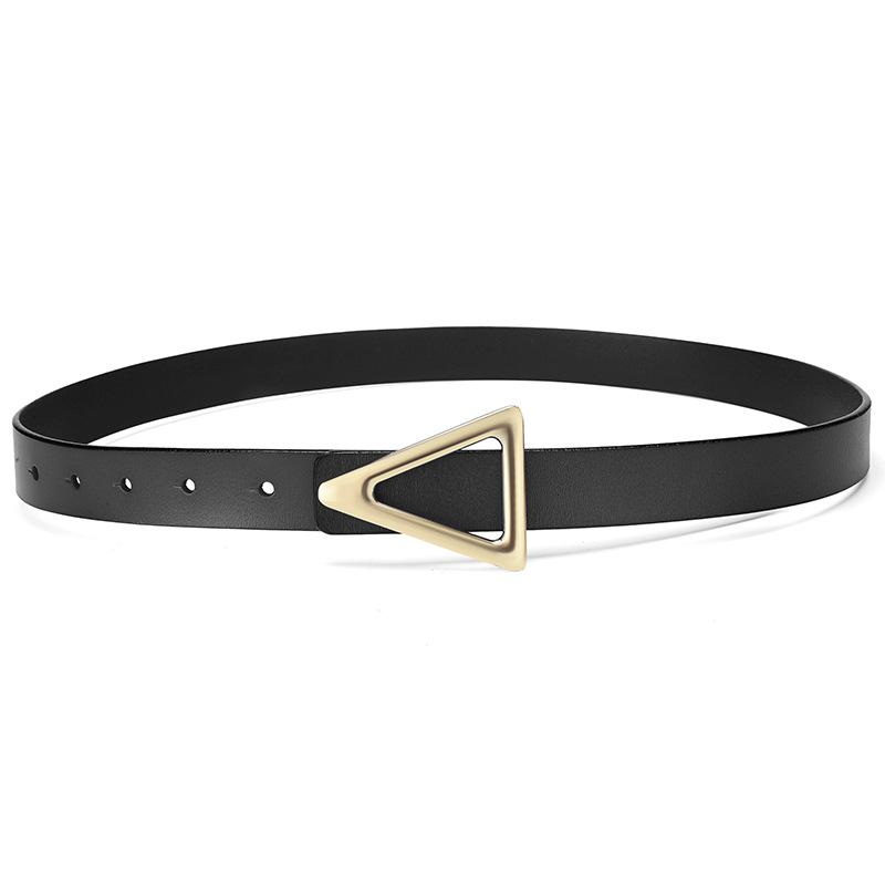 New triangle buckle leather belt - women's belt - versatile fashion decorative genuine leather belt