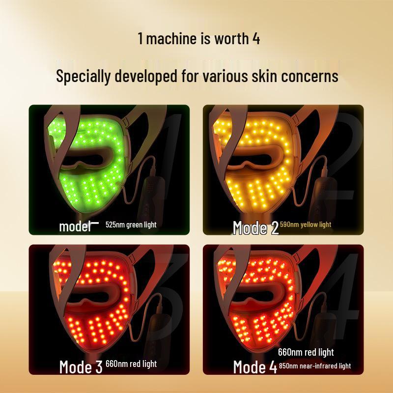 Exclusive LED Photon Beauty Mask for Radiant, Whiter Skin 9D Photon Skincare Device - Beauty Mask темный кофе