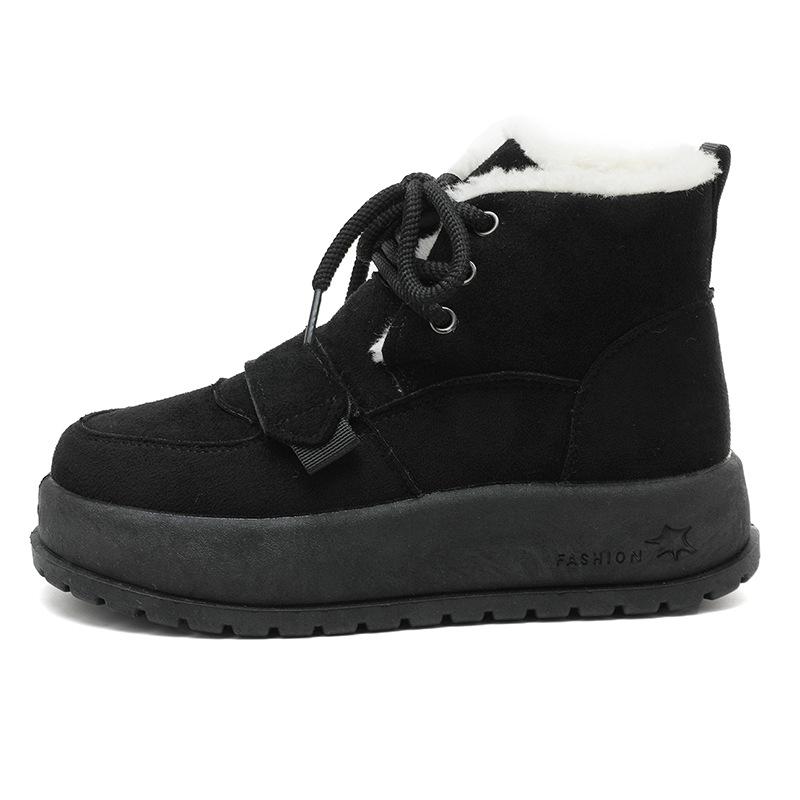 Women's thick bottom fashion winter lightweight warm anti cold snow boots non-slip casual sneakers fur cotton boots