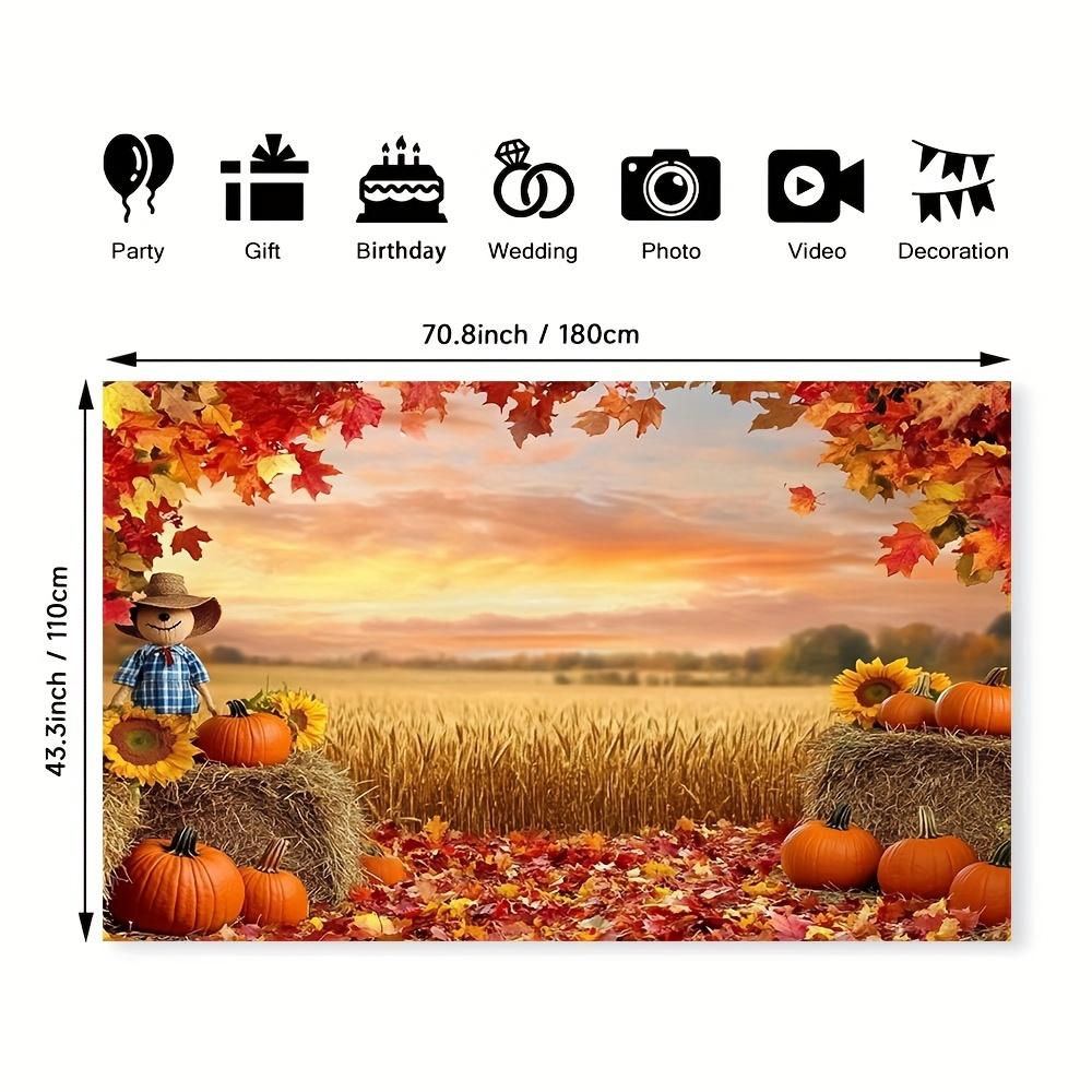 1 Thanksgiving Herbsternte Landschaft Party Banner - Lebendiger Herbst Thema Hintergrund Außen Dekoration