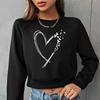 YYFS Camicette e camicie a maniche lunghe con scollo a V e stampa Love, casual, primavera-autunno, da donna
