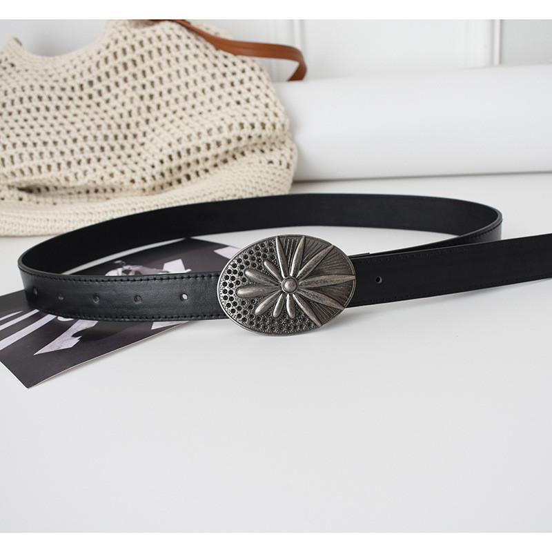 

Женский модный пояс на талию Шикарный модный аксессуар Стильный дизайн из искусственной кожи Пряжка Antique Silver Black