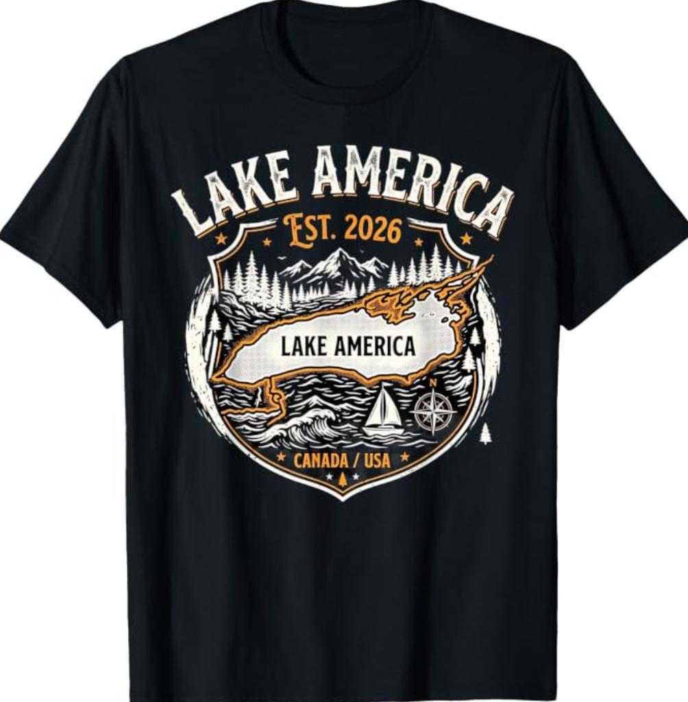 Lake America Lustiges Ontario USA Kanada Grafik T-Shirt