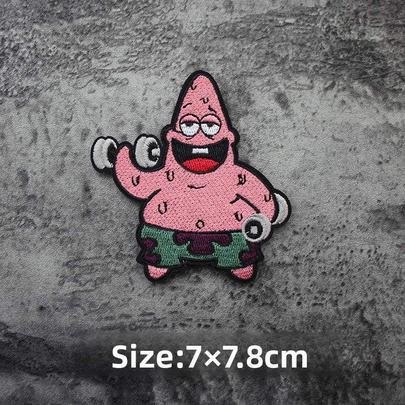 

Patrick Star Fitness Morale Chapter Full Area Embroidery Velcro Chapter Fun Cute Gear DIY Paste Pack Sticker