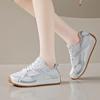Fashion Women's Sneakers Fashion Breathable Mesh Women Shoes Sliver Thick Bottom Sneakers Vulcanized Shoes Comfy Lace Up Tennis Shoes