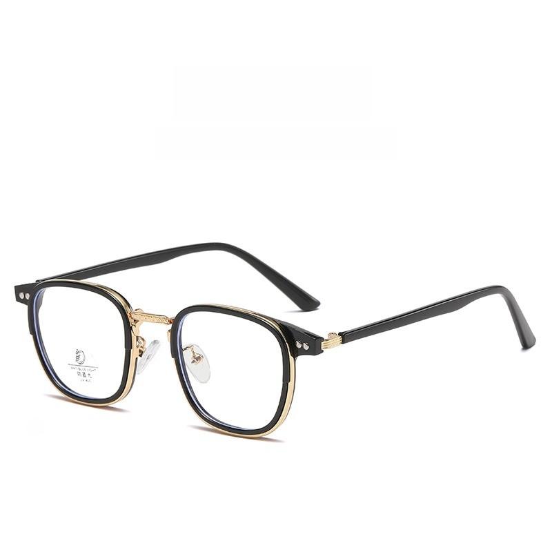 Retro Metal Tr Frame Eyeglasses With Blue Light Blocking For Men And Women