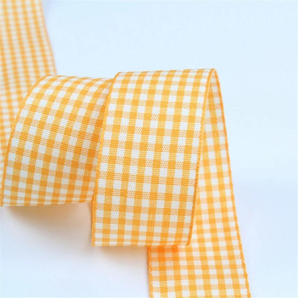 50 Yards Lattice Plaid Ribbons Fashion 10mm Bow Ribbon Gift Wrapping Polyester Ribbon Handmade DIY Sewing Crafts