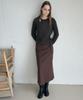 Awi Check Flared Skirt_Brick