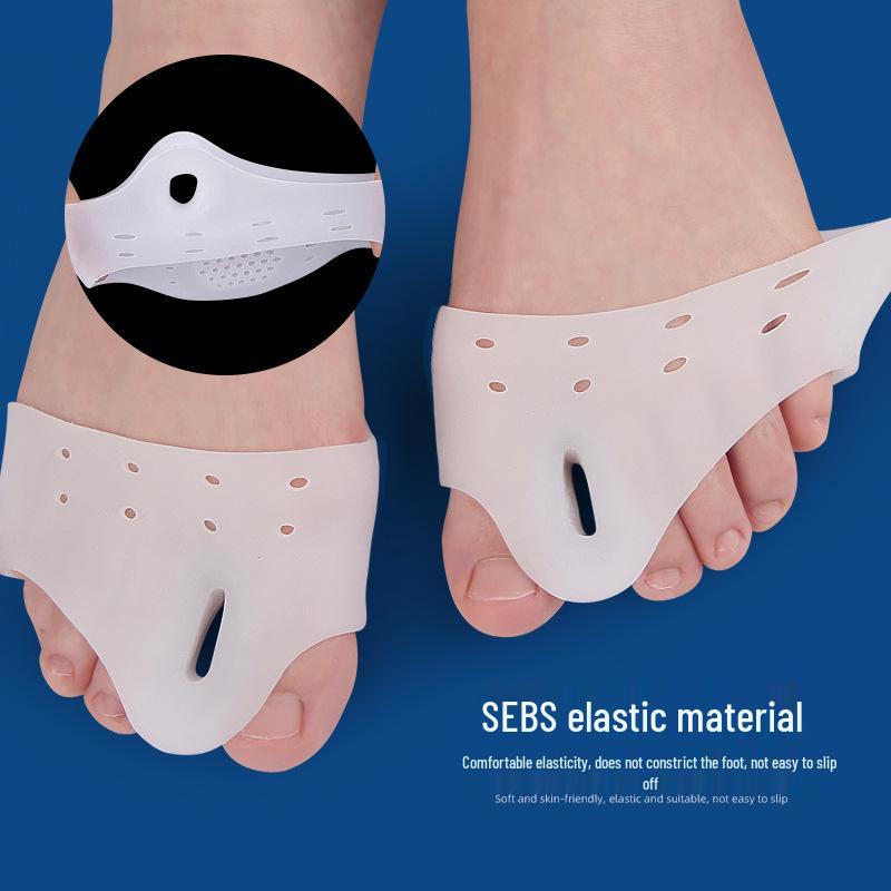 Hallux Valgus Toe Separator & Padded Arch Support with Forefoot Massage Pad - Bunion Corrector for Day & Night Use