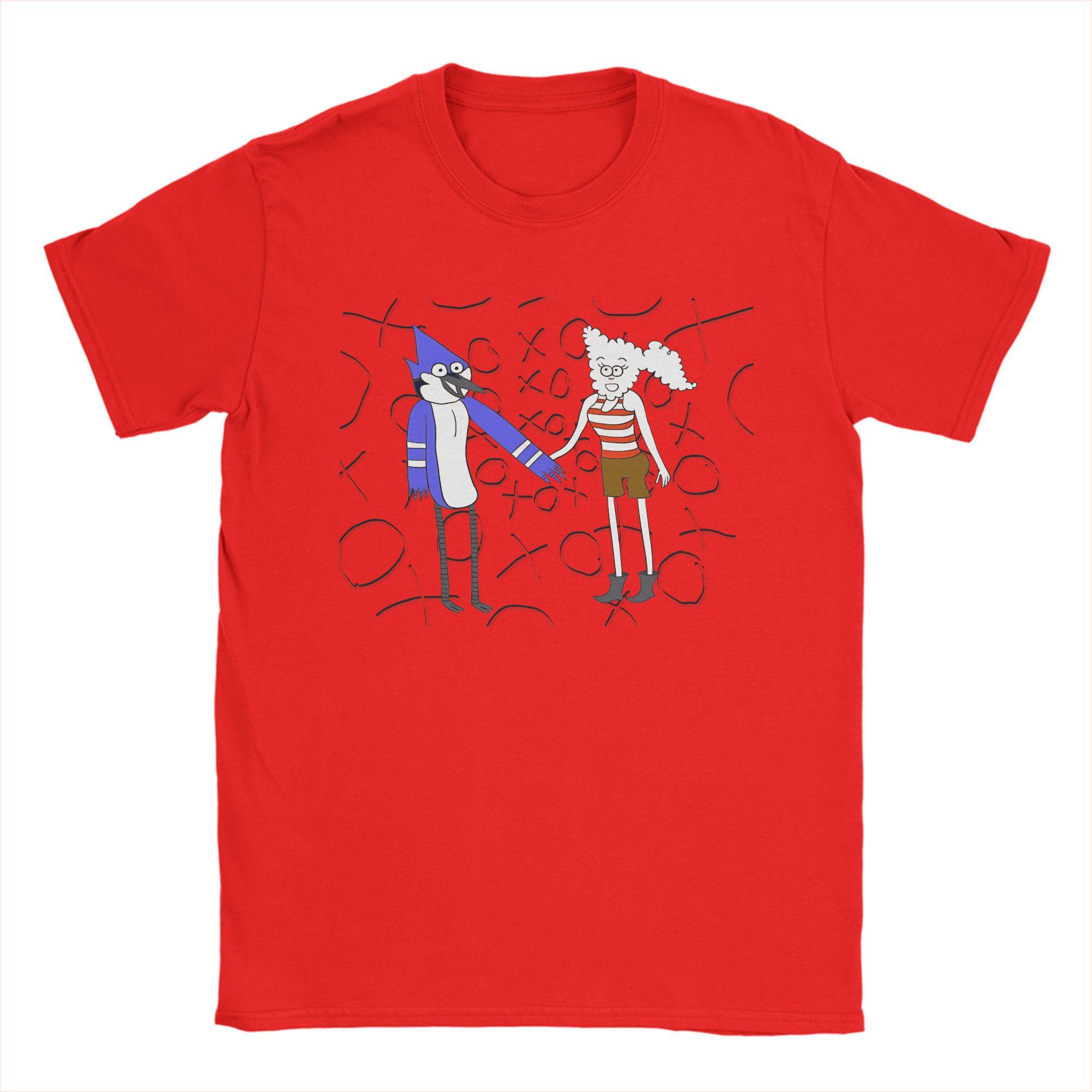Casual Mordecai and CJ Regular ShowValentines Day TShirts Men Crewneck 100 Cotton T Shirts Short Sleeve Tee Shirt Tops S
