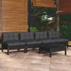 Day and Night - Day and Night Garden Furniture 5 Pieces with Anthracite Pine Wood Cushions