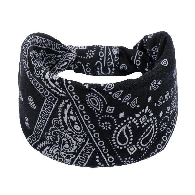 Bohemian Cashew Yoga Übung Stirnband Anti Schweiß und Feuchtigkeit Absorbieren Elastische Baumwolle Stirnband Knoten Stirnband