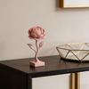 Pink Peony Figurine, 3D Printed Peony Tabletop Ornament, Pink Flower Decoration for Women Girls Living Room Bedroom Table