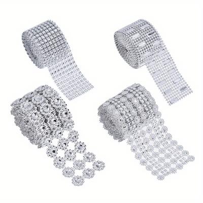 4 Sets of Clothing Accessories with Mesh Drills Candle Bottle Decoration Hollow Thread Drills Gift Box Flower Packaging with Manual DIY Decoration