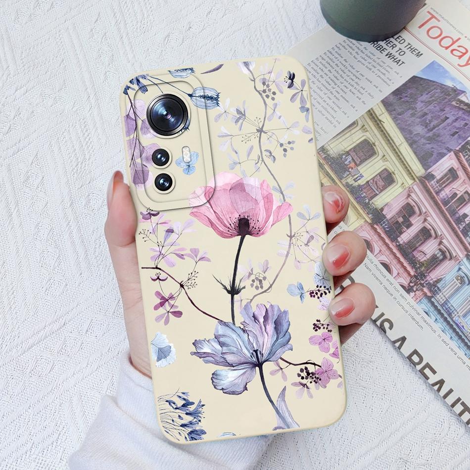 Phone Case For Xiaomi 12 Pro Lite Ultra Candy Color Patterned Liquid Silicone Full Coverage Anti Slip Shell For Xiaomi12 Coque
