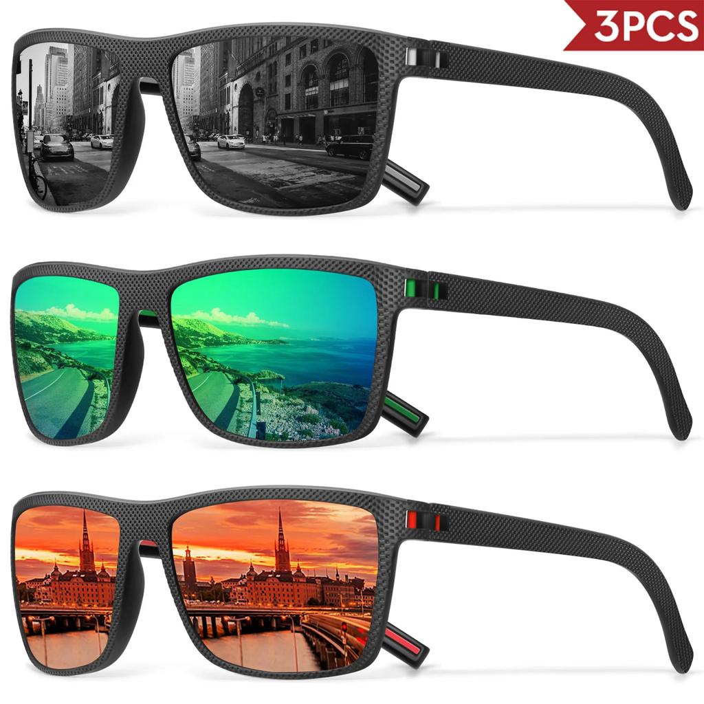 3/4 Pack Sunglasses Men Sun Glasses For Women Men Trendy Retro Mirror Lens For Driving Fishing Uv400 Protection