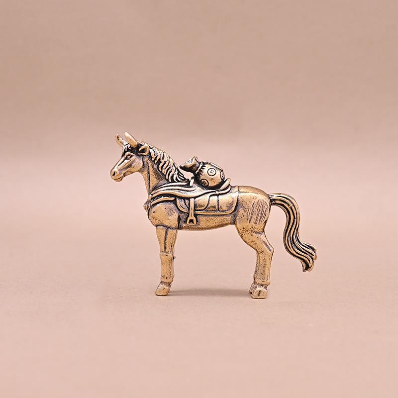 1Pcs Animal Sculpture Successful Craftwork Copper Horse Figure Home Decor For Office Living Room Coffee Table Desktop Decoration