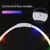 Adjustable USB Rechargeable LED Dog Collar Multi-Color Soft 4 Flashing Modes Cut- to- Fit Design for Nighttime Safety Visibility