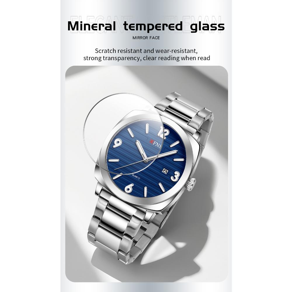 OFNS Fashionable Thin Men's Quartz Watch Waterproof Night Light Single Calendar Simple Ccasual Men's Quartz Watch