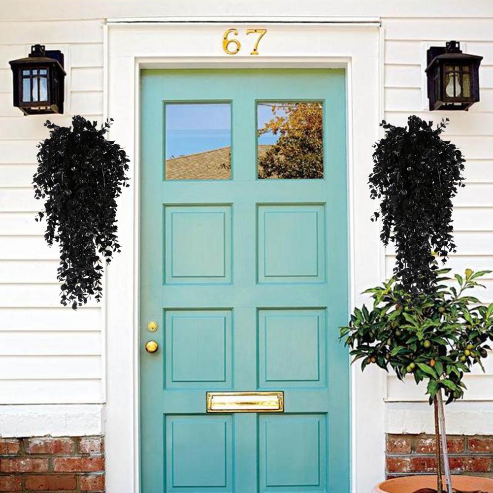 Artificial Eucalyptus Leaves Fake Hanging Eucalyptus Halloween Hanging Eucalyptus Branches Spooky Black for Indoor for Halloween