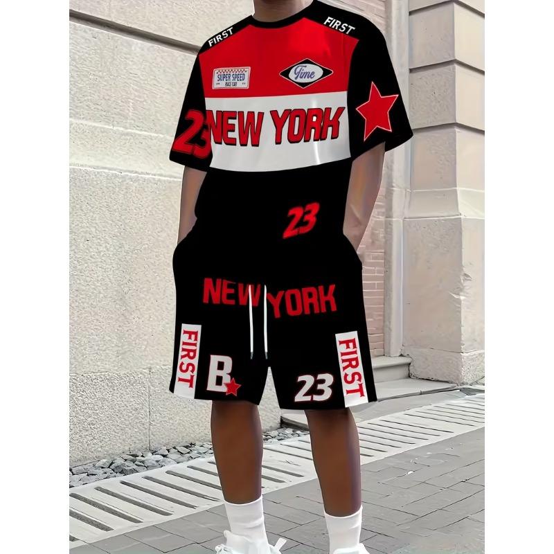 Men s casual T-shirt shorts suit S