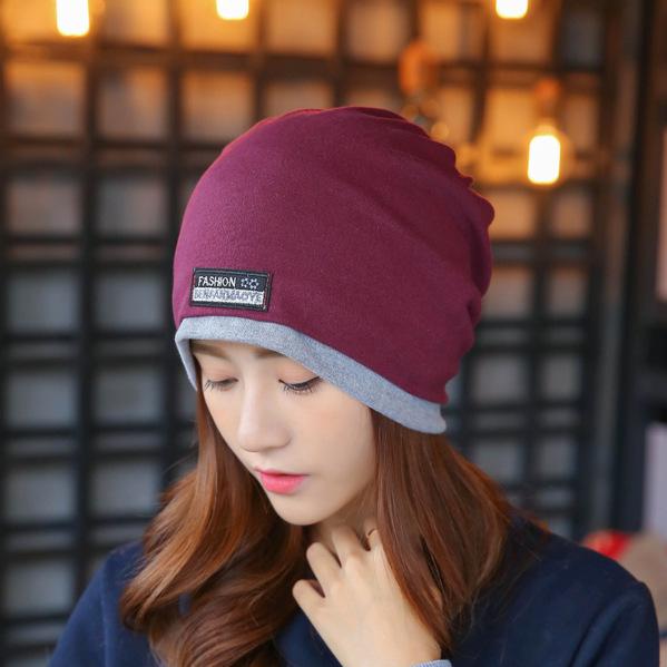 Bilateral Solid Color Thermal Stack Hat Woman