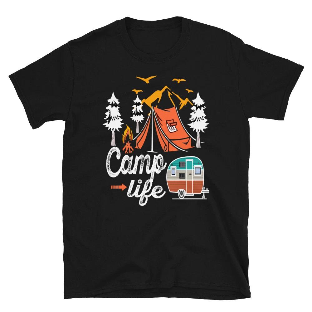 Camp Life Vintage Design Camping Novelty T-Shirt