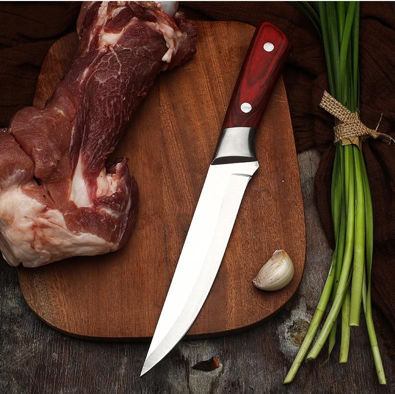 Chef Knives Sets Stainless Steel Slaughter House Boning Knife Butcher Knife Sharp Slicing Knife