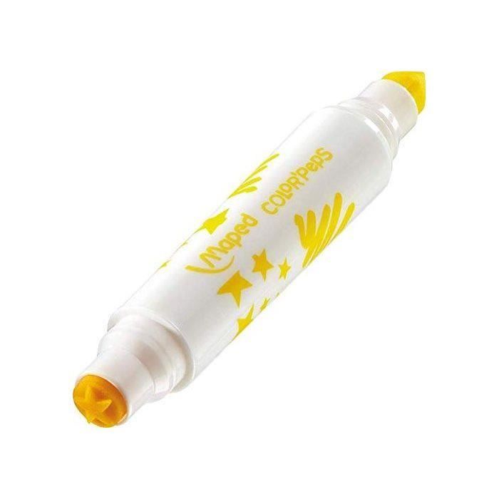 Maped - Feutres Duo Stamp Color'Peps - 8 Feutres Tampons - 1 Pointe Tampon + 1 Pointe Feutre - Conforme à la Réglementation des