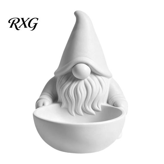 Faceless Dwarf Ornament 3D Printed Gnome Candy Bowl, Nordic Dish, Decorative Christmas Table Decor Tabletop Key Bowl for Tiered Tray, Mantel, Creative