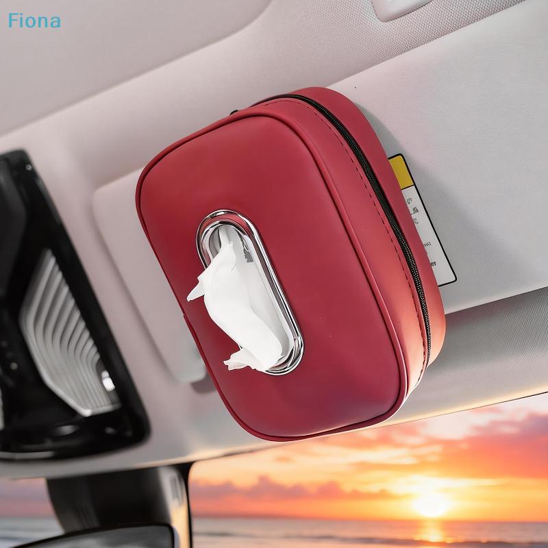 Porta Scatola di Fazzoletti per Auto in Pelle Nappa per Console Centrale dell'Auto, Bracciolo, Porta Tovaglioli, Parasole, Custodia per Fazzoletti per Sedile Posteriore con Cinturino di Fissaggio