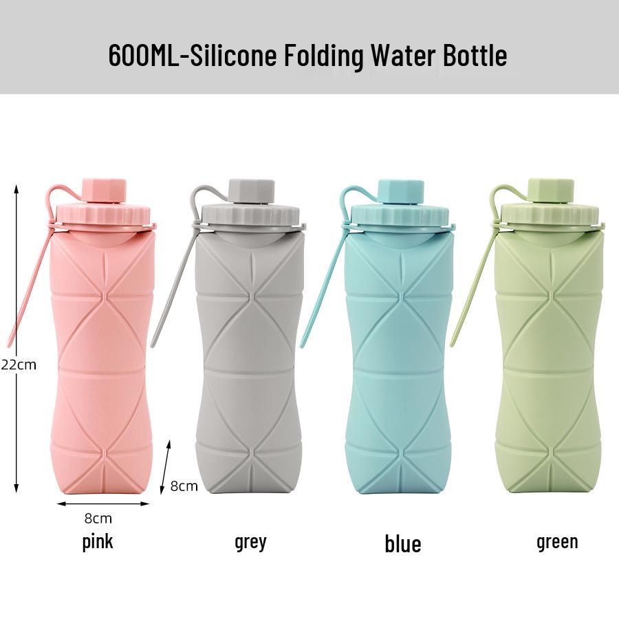 

Creative High-Temperature Resistant Silicone Folding Water Cup - Portable, Large Capacity Travel Sports Bottle Green