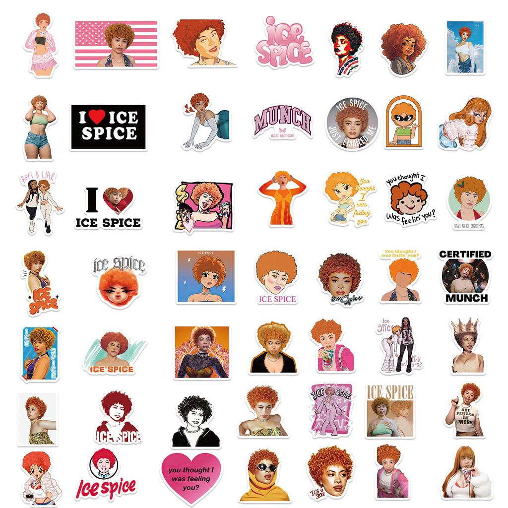 Ice Spice Singer Graffiti Stickers For Guitar Notebook Luggage Diy Waterproof Decals