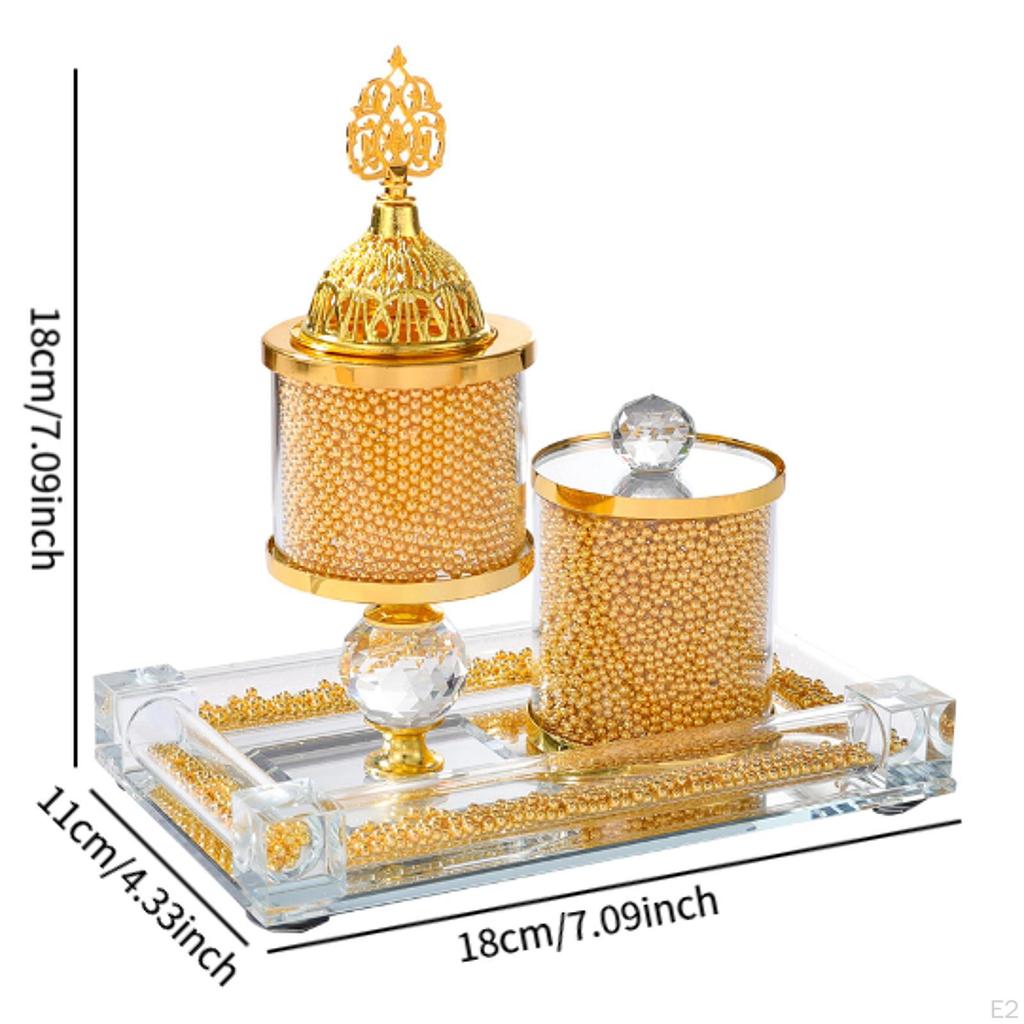 Glass Incense Burner Set Portable Crafts Decorative Stand Home Fragrance for Office Study