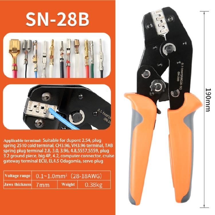 SN-28B Pin Crimper Hand Tool for Connectors Terminals Line Pressing Pliers