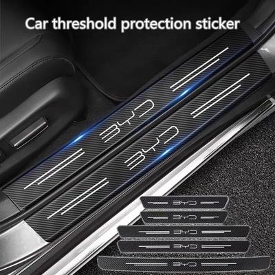 3D Carbon Fiber Car Sticker Auto Door Sill Side DIY Paste Protector Strip For BYD F3 E6 Yuan Plus Atto F0 G3 I3 Ea1 Song Max