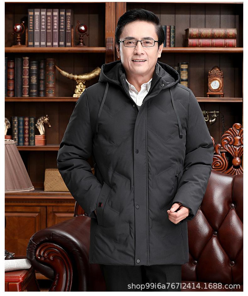 

Winter jacket thickened warm temperament medium men s jacket medium and long cotton clothes medium elderly winter cotton clothes L сірий колір