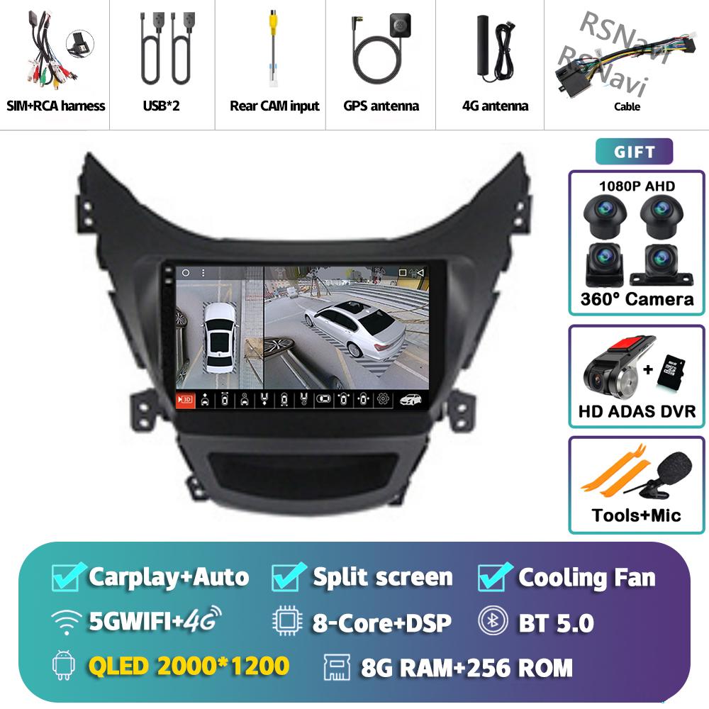 Android 14 Carplay Car Radio For Hyundai Elantra 2012 - 2015 Multimedia Video Player Navigation Stereo Head Unit Auto AI Voice