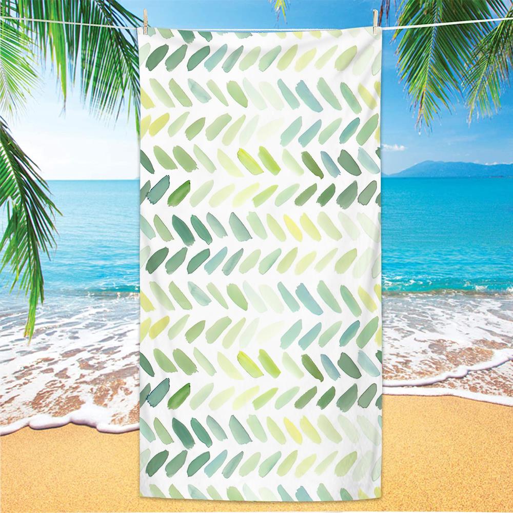 Microfiber Green Floral Sand Free Beach Towels Quick-Dry Palm Leaves Mandala Summer Swimming Pool Bath Towel for Adult Travel