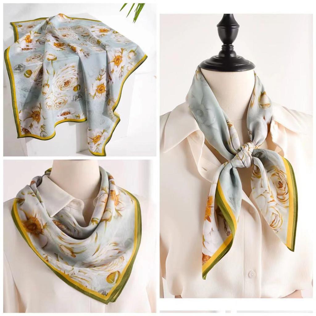 Eleganti Foulard di Seta da Donna Con Centinaia di Camicie, Assistenti di Volo, Decorazione Professionale, Protezione del Collo, Foulard, 70 Foulard Quadrati Piccoli.